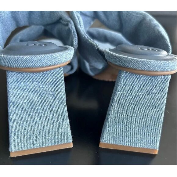 Gianni bini Chic Denim Block Heel Mules - Versatile Summer‎ Sandals - Picture 2 of 7